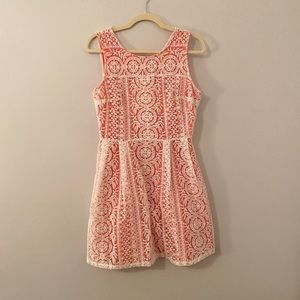 Altar’d State Coral Lace Dress M